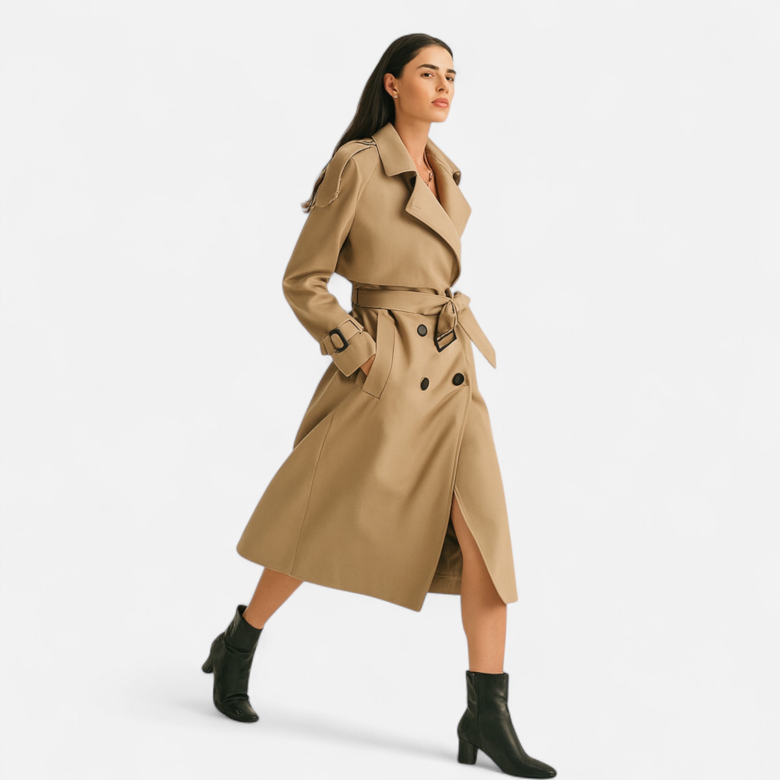 La Cartiera | Women’s Double-Breasted Belted Trench Coat